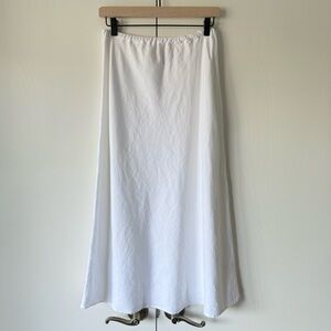 Eileen Fisher White Linen Midi Skirt